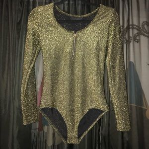 Gold and Black bodysuit- size M